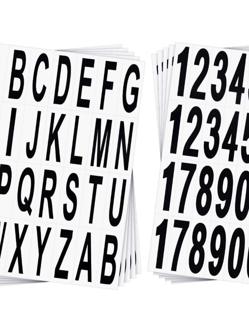 260 Pcs Vinyl 10 Sheets Numbers Letters Stickers Outdoor, 3 x 1 Inch